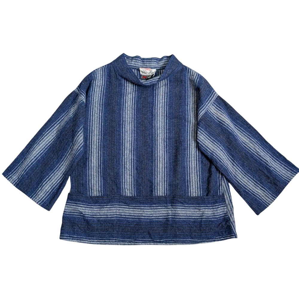 Vintage Welsh Wool Woven Top Unisex XL Pure Wool‎ Made in Wales Melin Cambrian